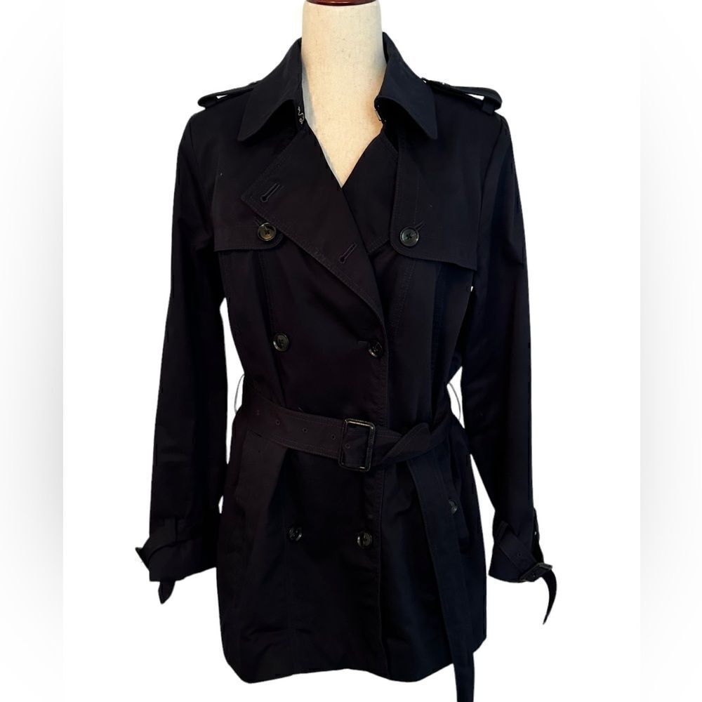 Banana Republic Navy Blue Double Breasted Trench Coat | Size M
